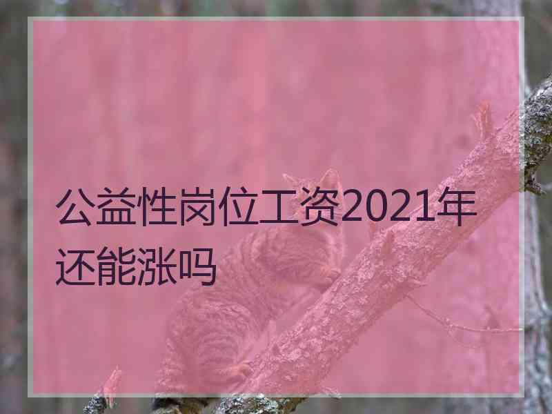 公益性岗位工资2021年还能涨吗