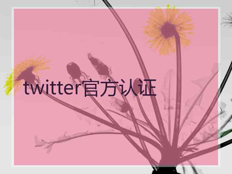 twitter官方认证