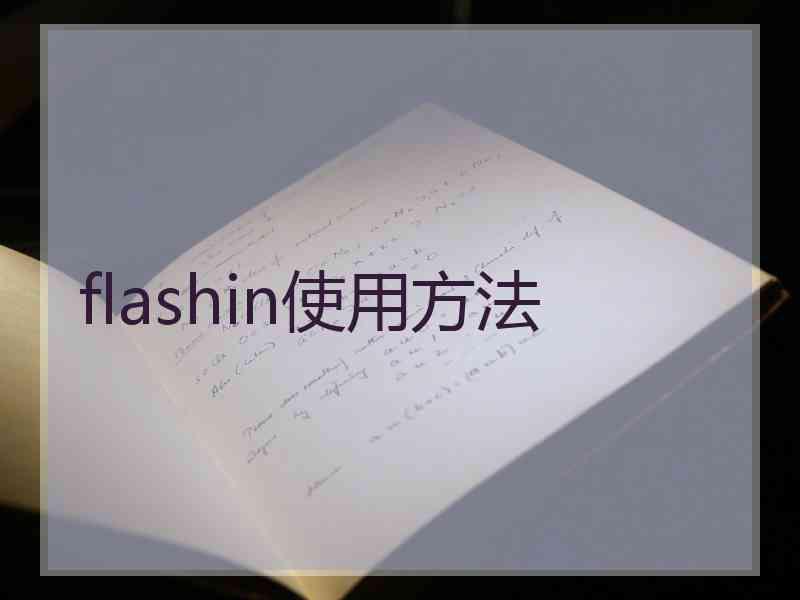 flashin使用方法