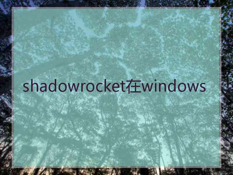 shadowrocket在windows