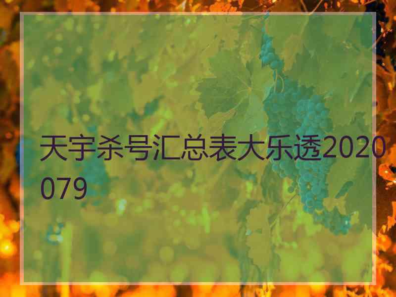 天宇杀号汇总表大乐透2020079