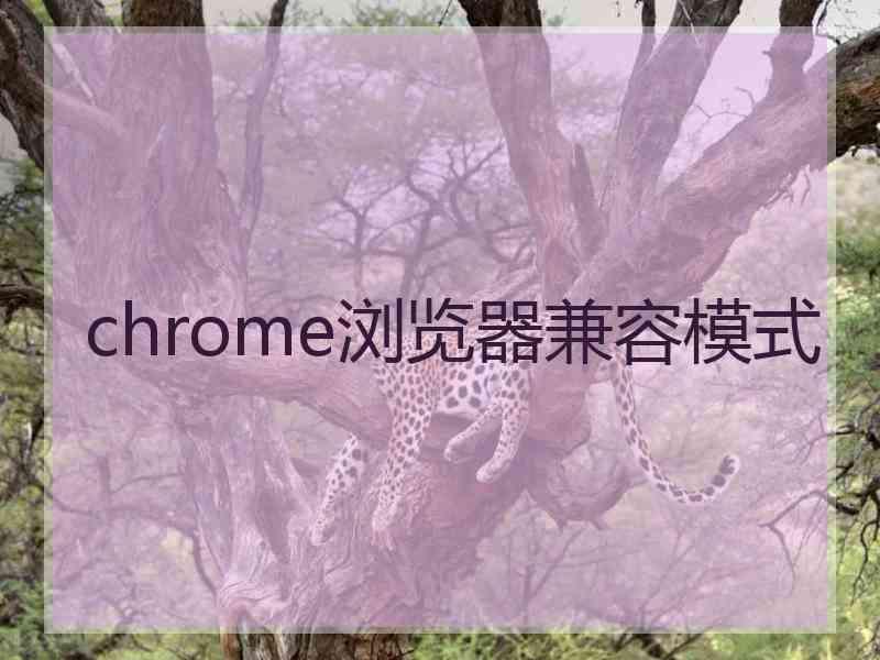 chrome浏览器兼容模式