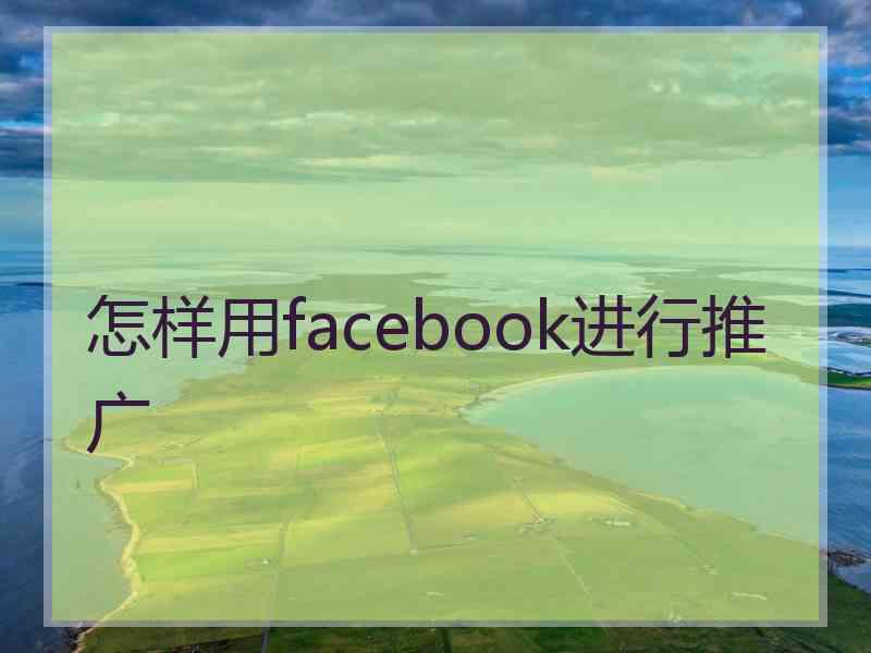 怎样用facebook进行推广