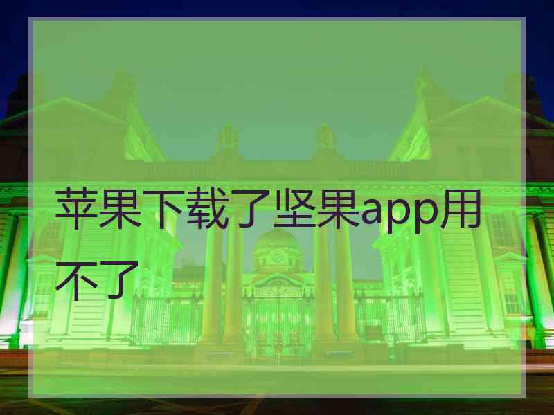 苹果下载了坚果app用不了