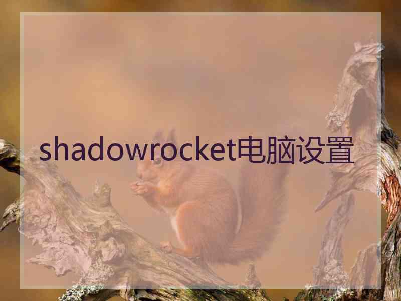 shadowrocket电脑设置