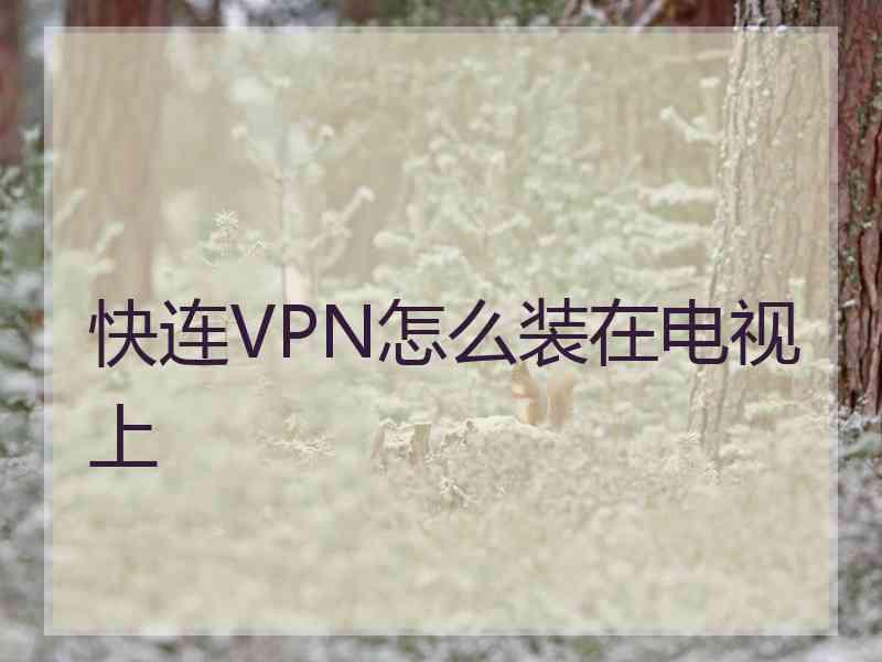 快连VPN怎么装在电视上