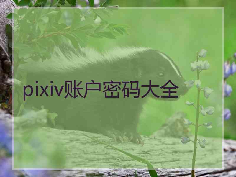 pixiv账户密码大全