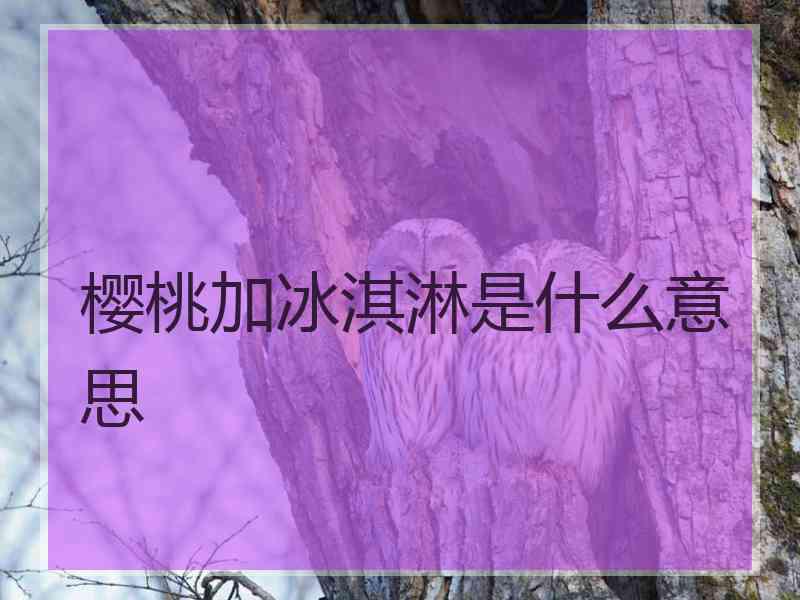 樱桃加冰淇淋是什么意思