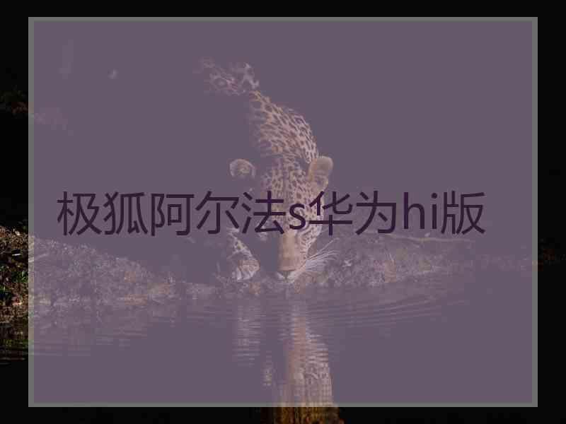 极狐阿尔法s华为hi版