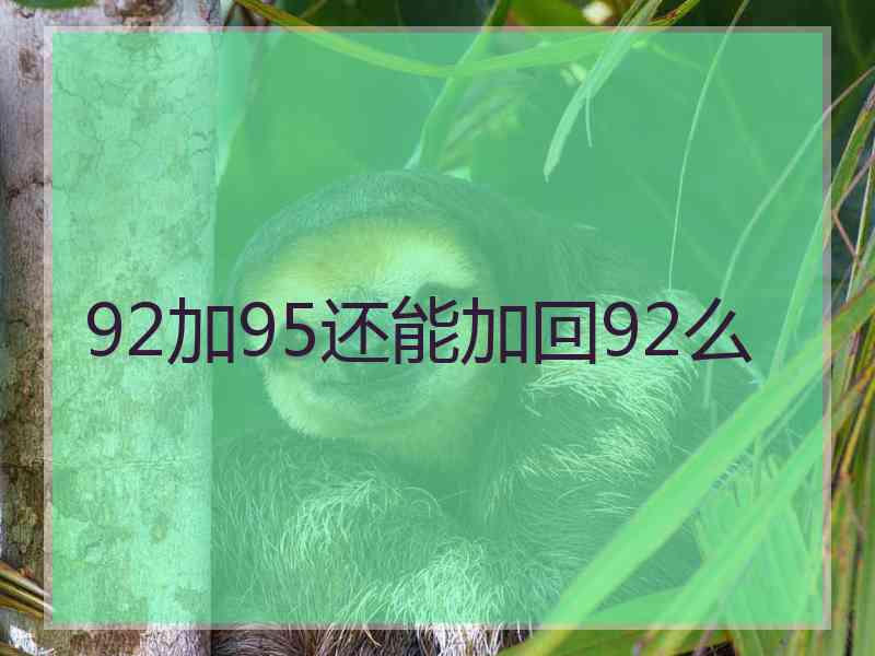 92加95还能加回92么