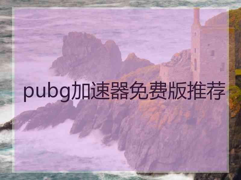 pubg加速器免费版推荐