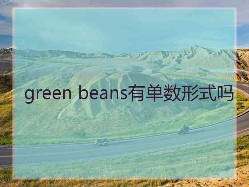 green beans有单数形式吗