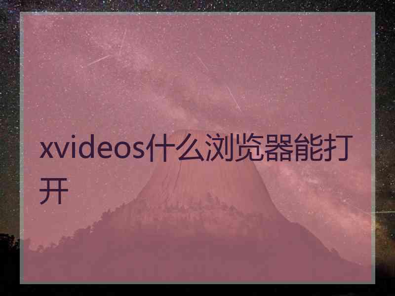 xvideos什么浏览器能打开