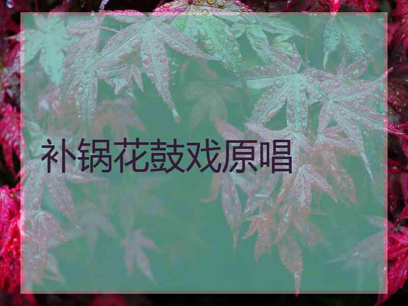 补锅花鼓戏原唱