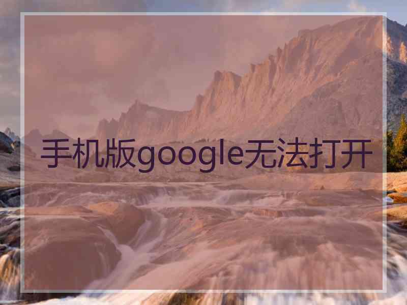 手机版google无法打开