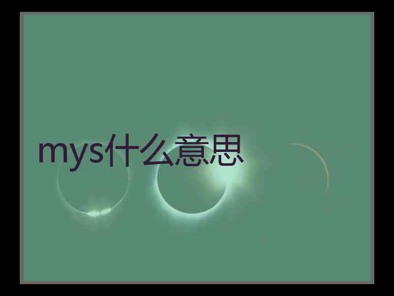 mys什么意思