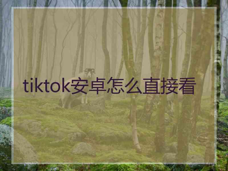 tiktok安卓怎么直接看