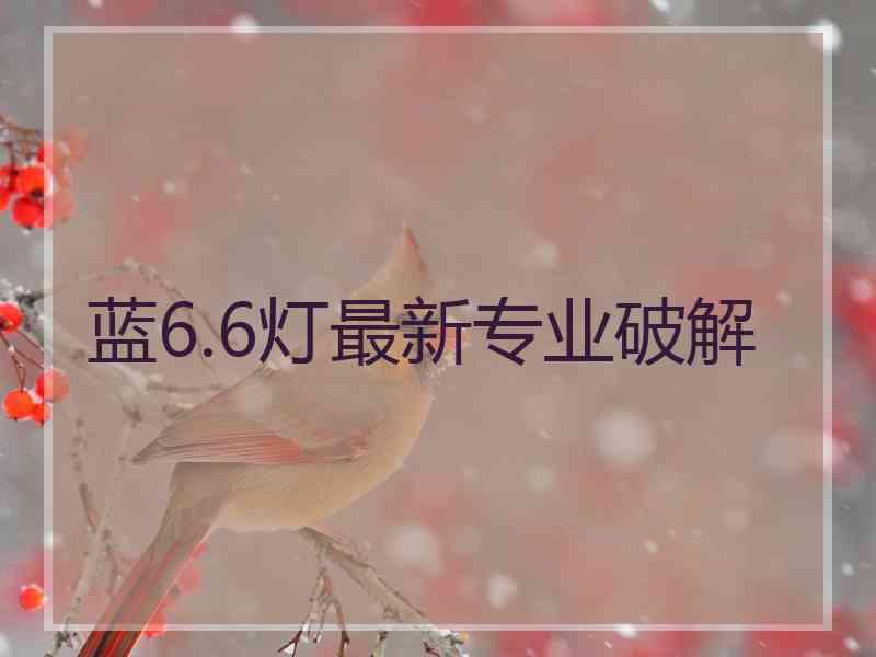 蓝6.6灯最新专业破解