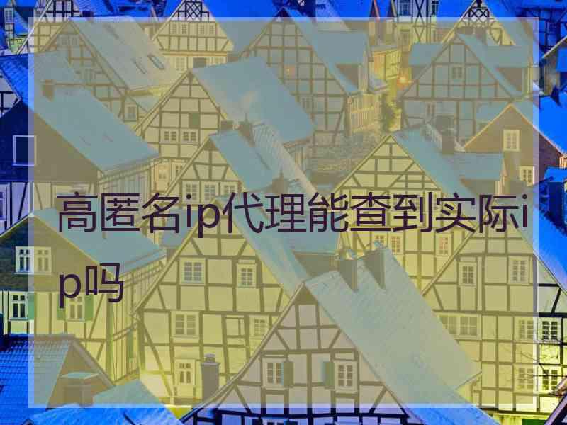 高匿名ip代理能查到实际ip吗