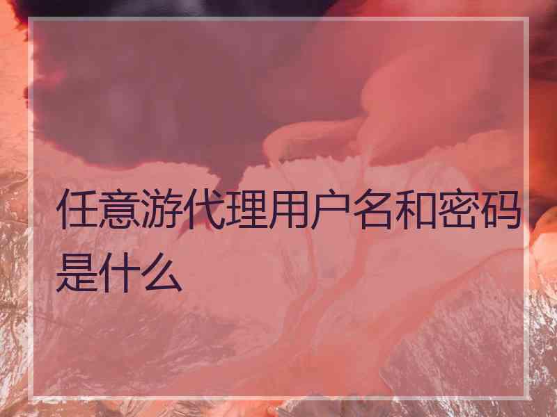 任意游代理用户名和密码是什么