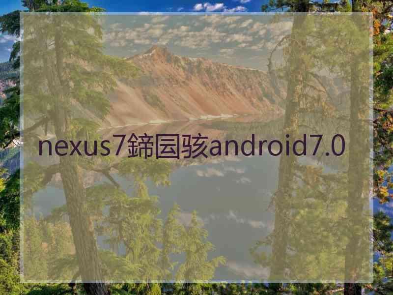 nexus7鍗囩骇android7.0