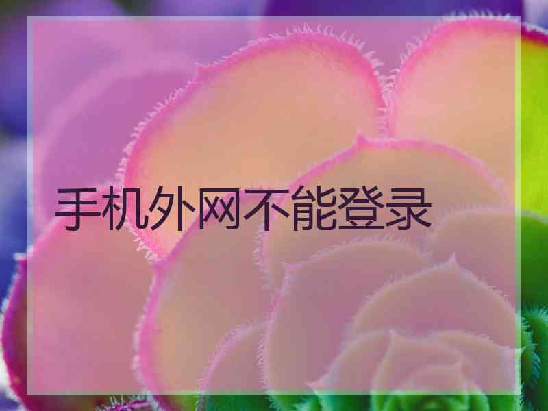 手机外网不能登录