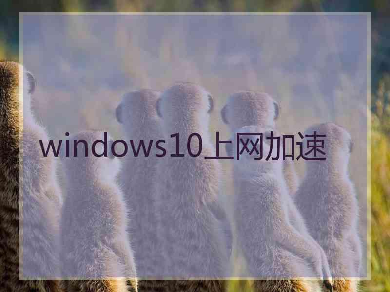 windows10上网加速