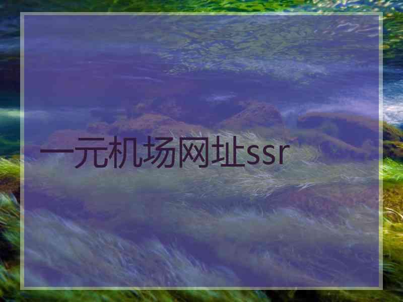 一元机场网址ssr