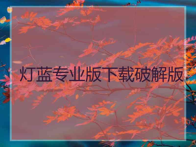 灯蓝专业版下载破解版