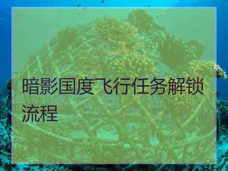 暗影国度飞行任务解锁流程