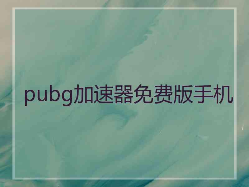 pubg加速器免费版手机