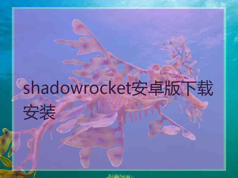 shadowrocket安卓版下载安装