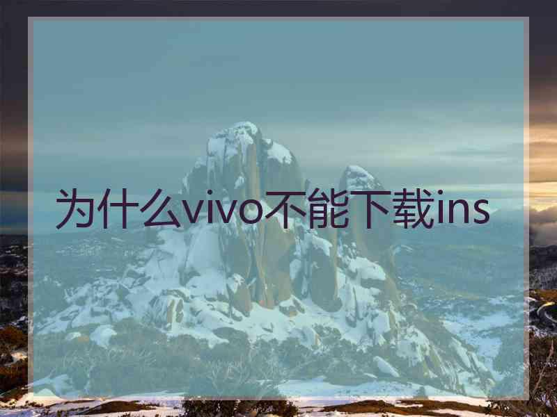 为什么vivo不能下载ins