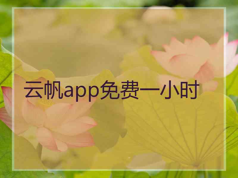 云帆app免费一小时