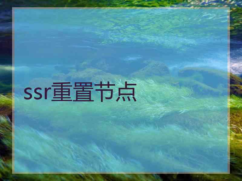 ssr重置节点