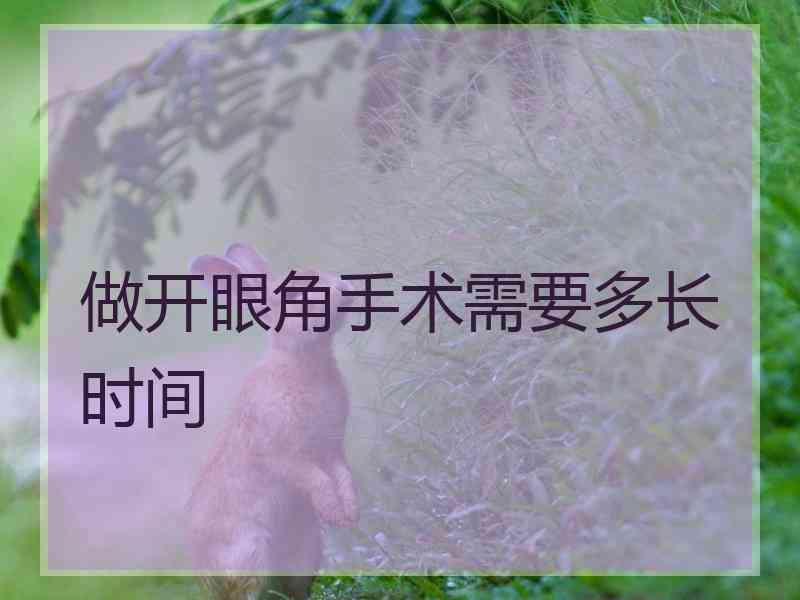 做开眼角手术需要多长时间