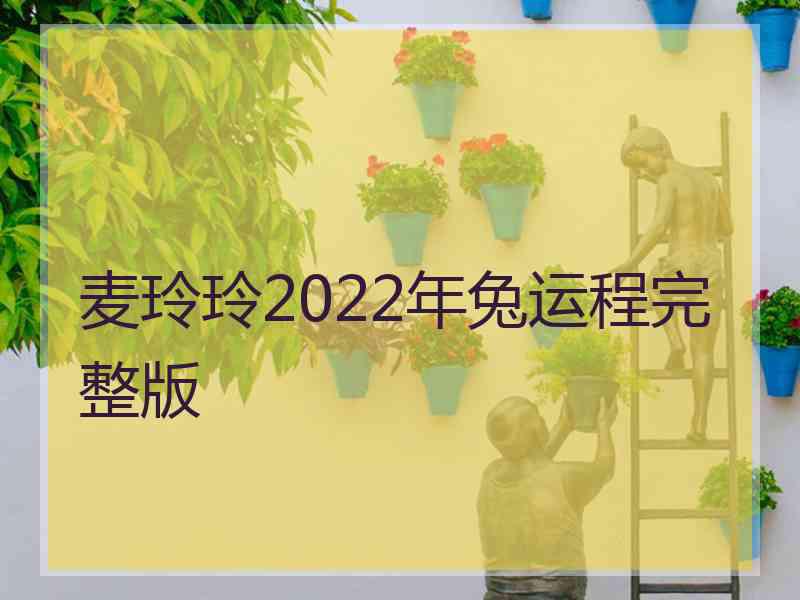 麦玲玲2022年兔运程完整版