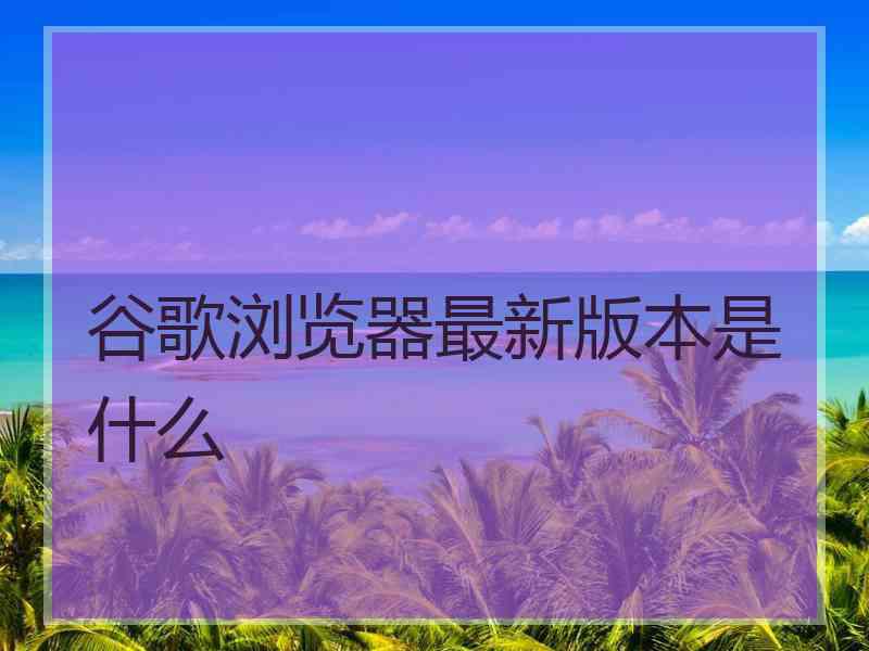 谷歌浏览器最新版本是什么