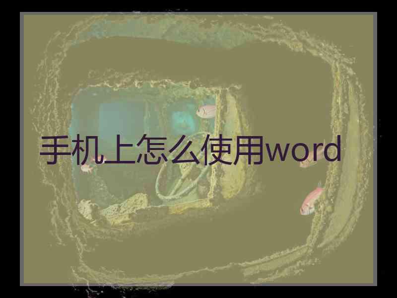 手机上怎么使用word