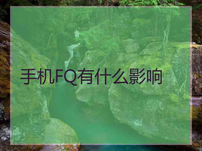 手机FQ有什么影响