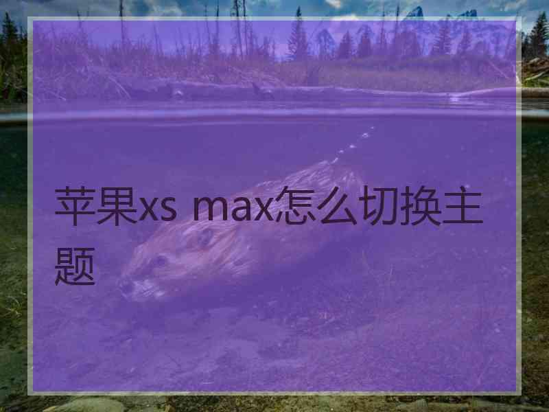 苹果xs max怎么切换主题