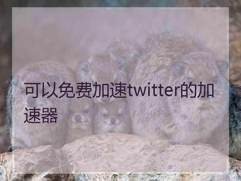 可以免费加速twitter的加速器