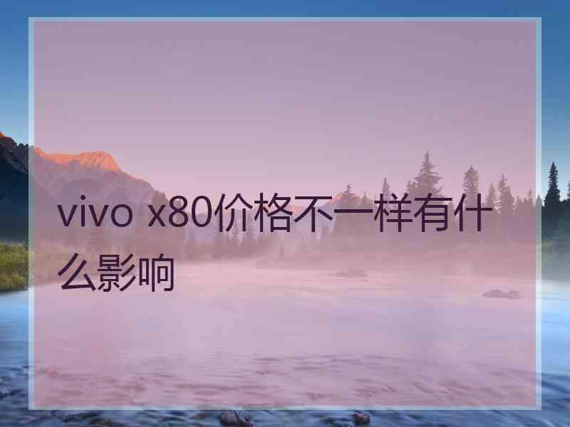 vivo x80价格不一样有什么影响