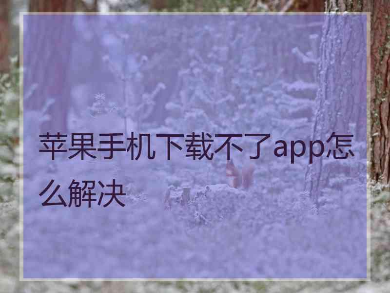 苹果手机下载不了app怎么解决