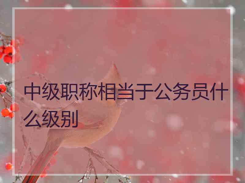 中级职称相当于公务员什么级别