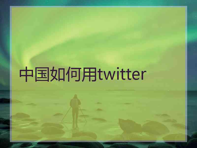 中国如何用twitter