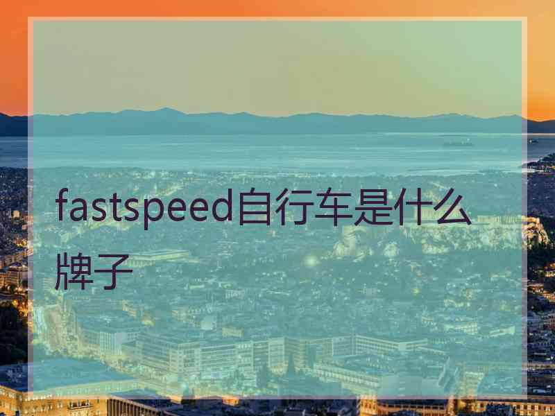 fastspeed自行车是什么牌子