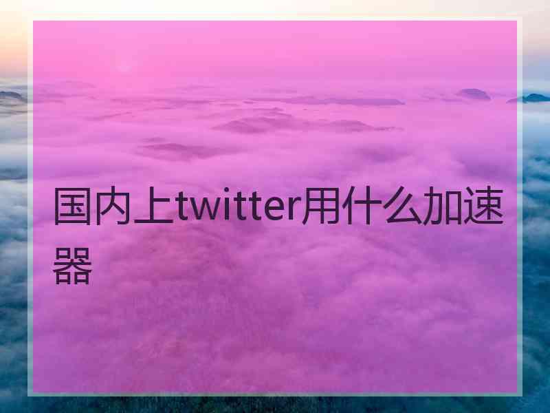 国内上twitter用什么加速器