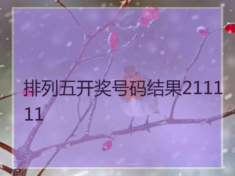 排列五开奖号码结果211111