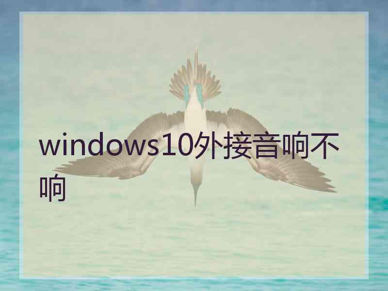 windows10外接音响不响